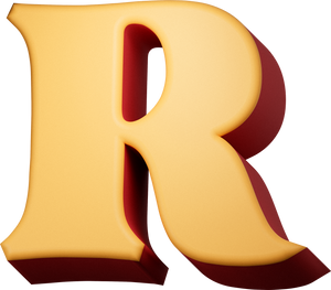 Quirky 3D Vintage Psychedelic Letter R