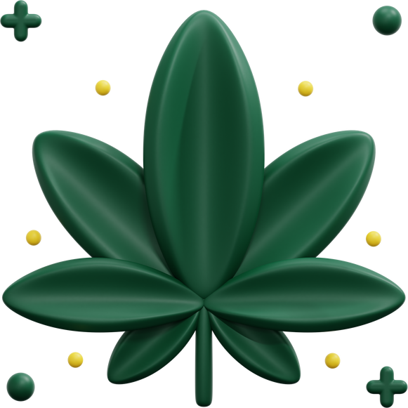 cannabis 3d render icon illustration