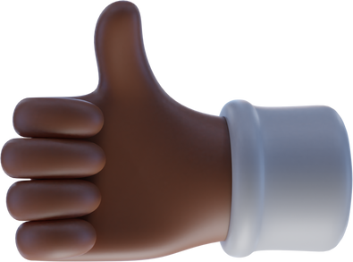 3d hand showing thumbs up